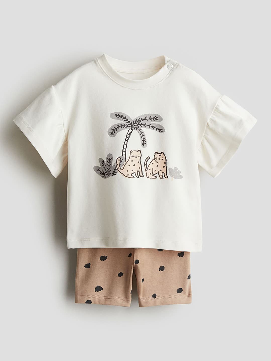 2-piece cotton knit girls' set - detail