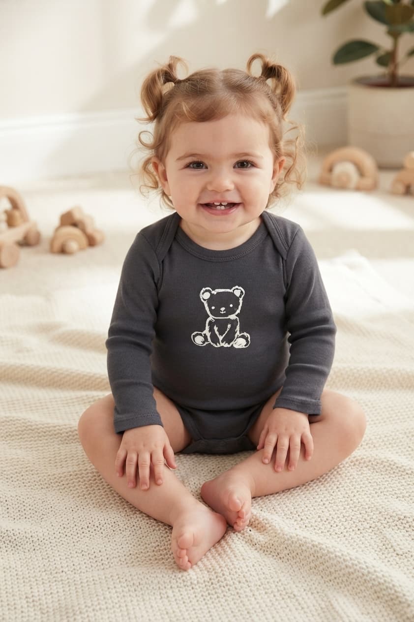 Printed cotton bodysuit