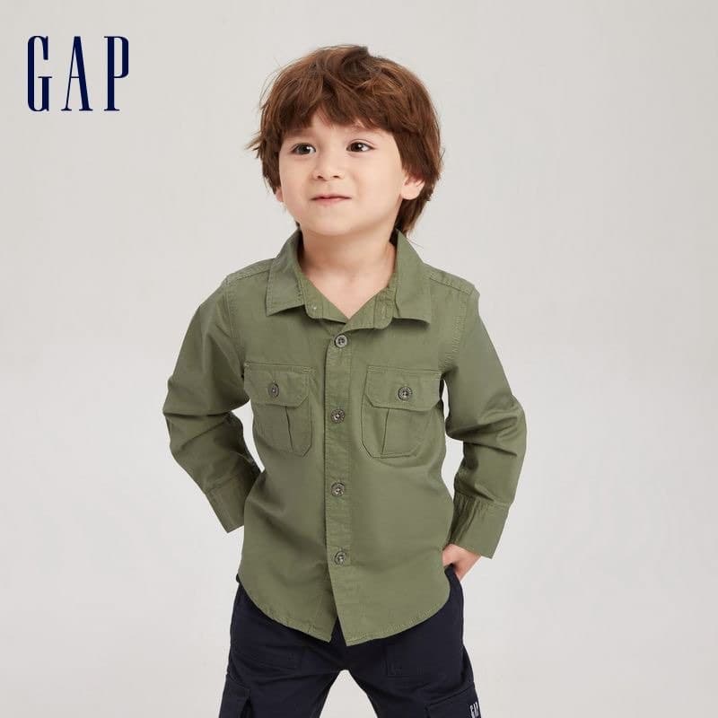 Cotton long-sleeved shirt green